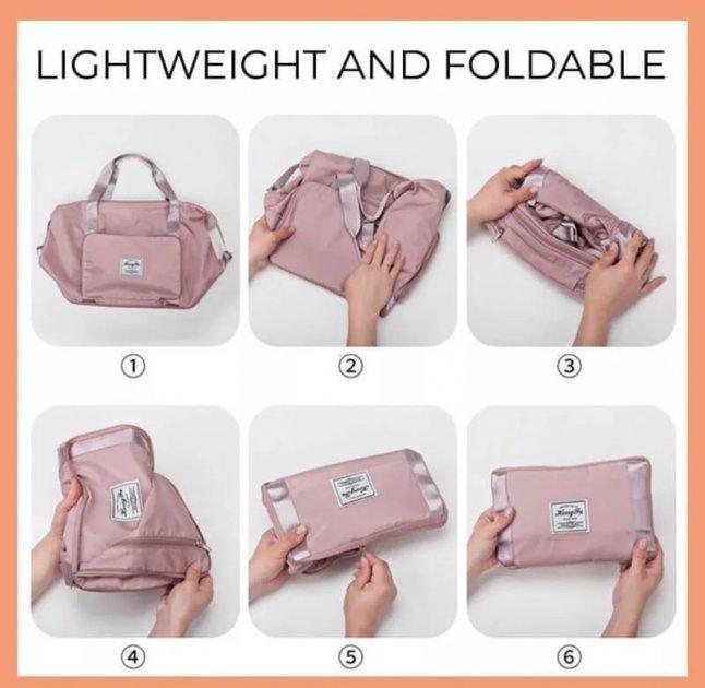 Сумка-трансформер дорожная водонепроницаемая для ручной клади 3в1 Пудровый (370224) - фото 4