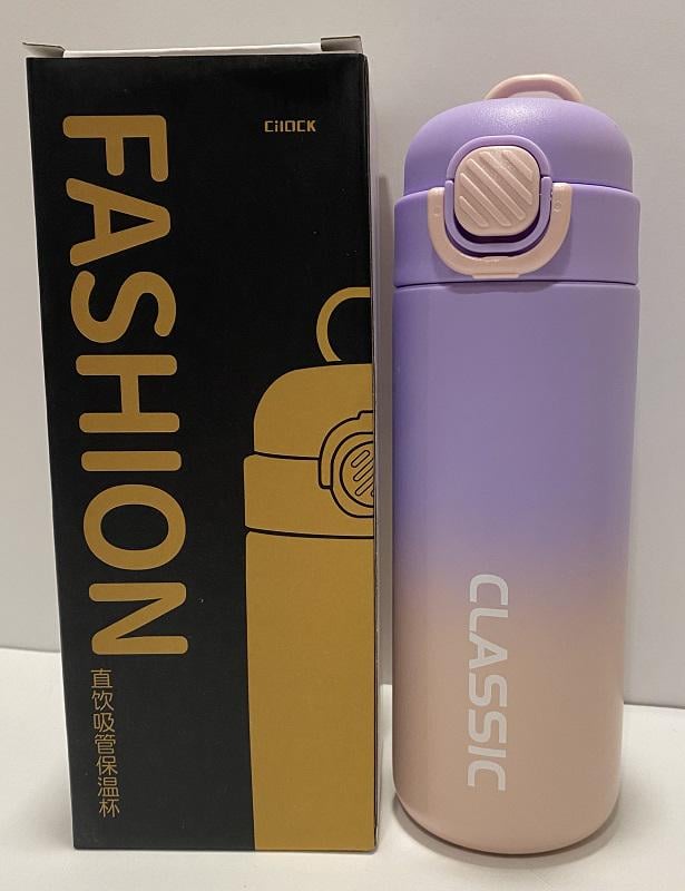 Термос с трубочкой Classic 7255 из нержавеющей стали 500 мл Фиолетовый/Розовый (23115734)