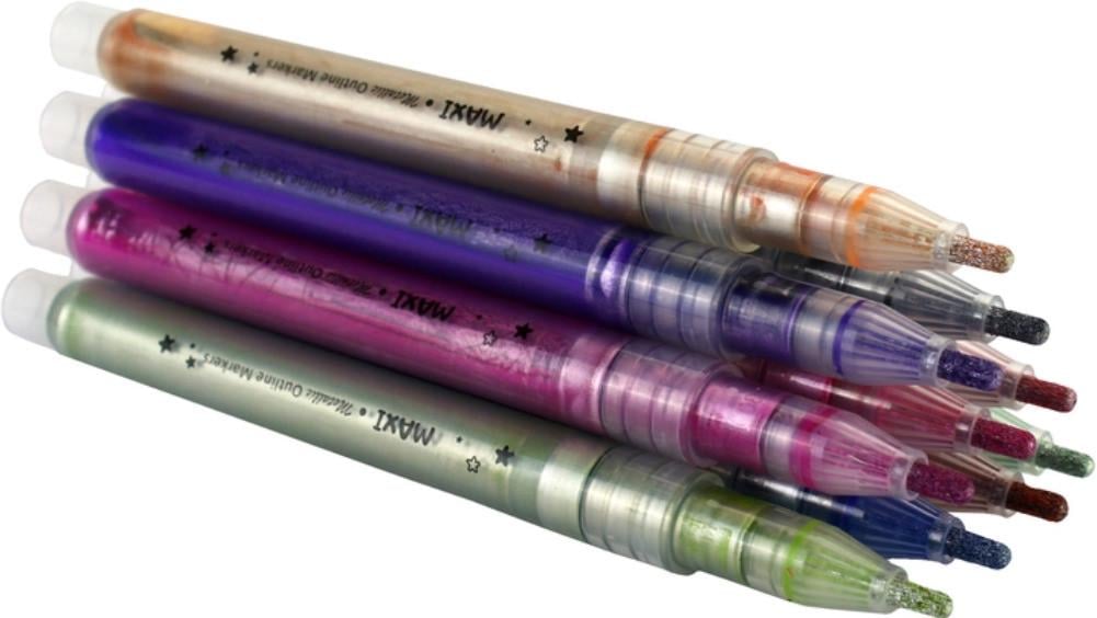 МеталлизированныеМаркеры Maxi с цветным контуром 12 цветов - фото 2 МеталлизированныеМаркеры Maxi с цветным контуром 12 цветов - фото 2