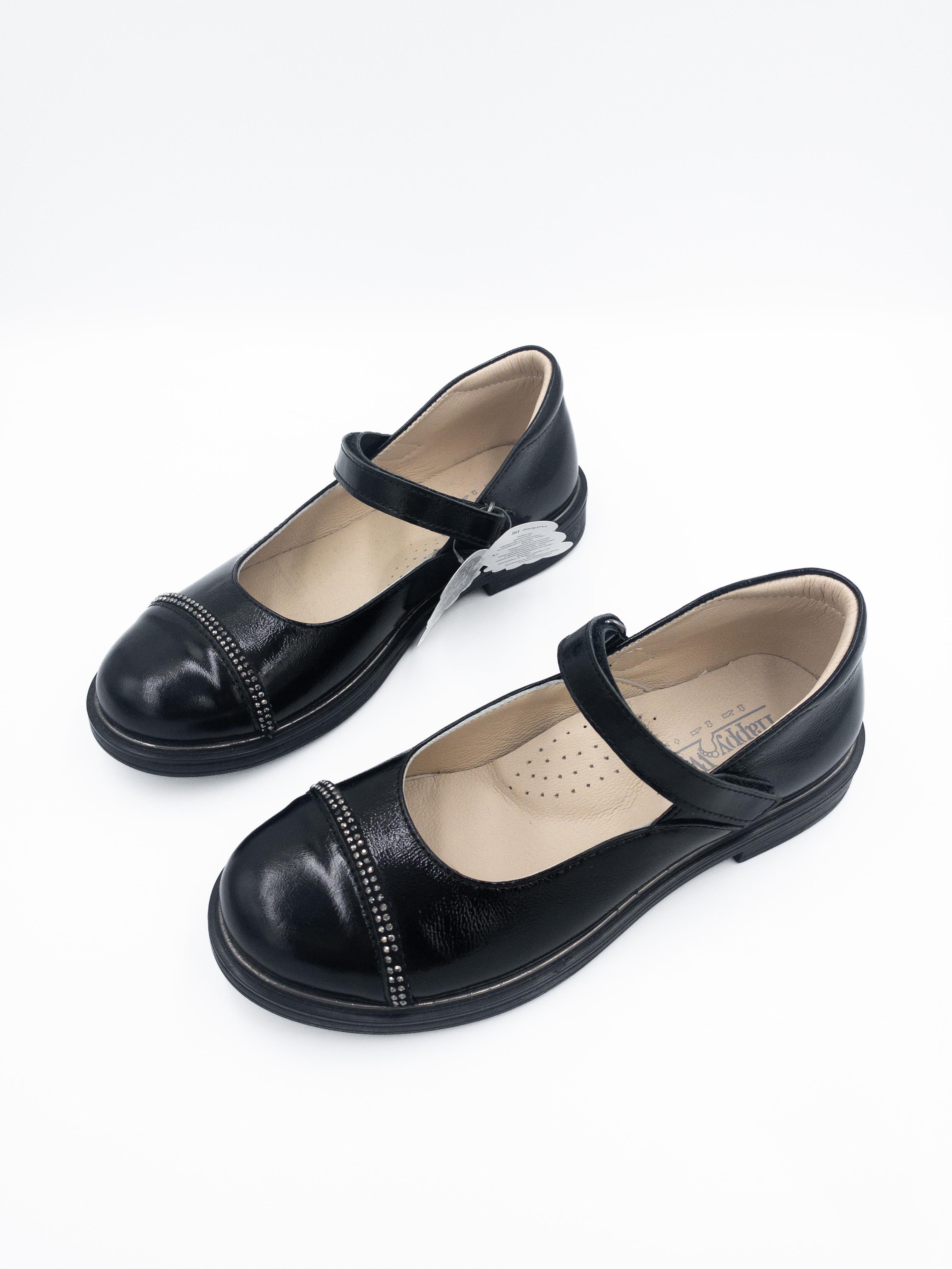 Туфли для девочки HappyWalk кожаные р. 32 Черный (3893-05) - фото 2 Туфли для девочки HappyWalk кожаные р. 32 Черный (3893-05) - фото 2