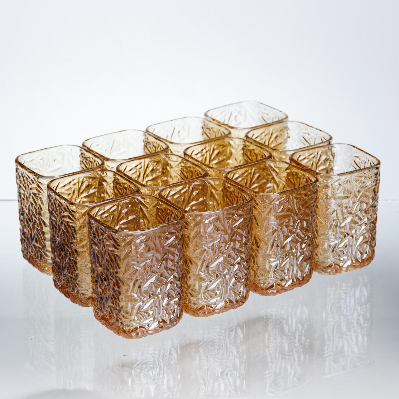 Набор стаканов для напитков Matrix Glass 12 шт. по 195 мл Коричневый (HP-17-44)