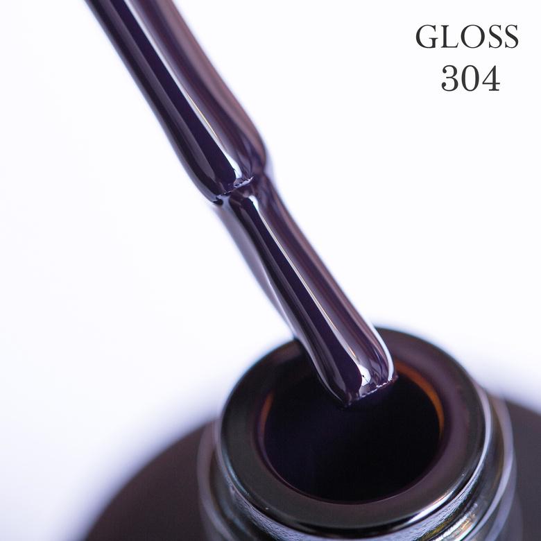 Гель-лак GLOSS 304 11 мл Темно-фиолетовый (8545)