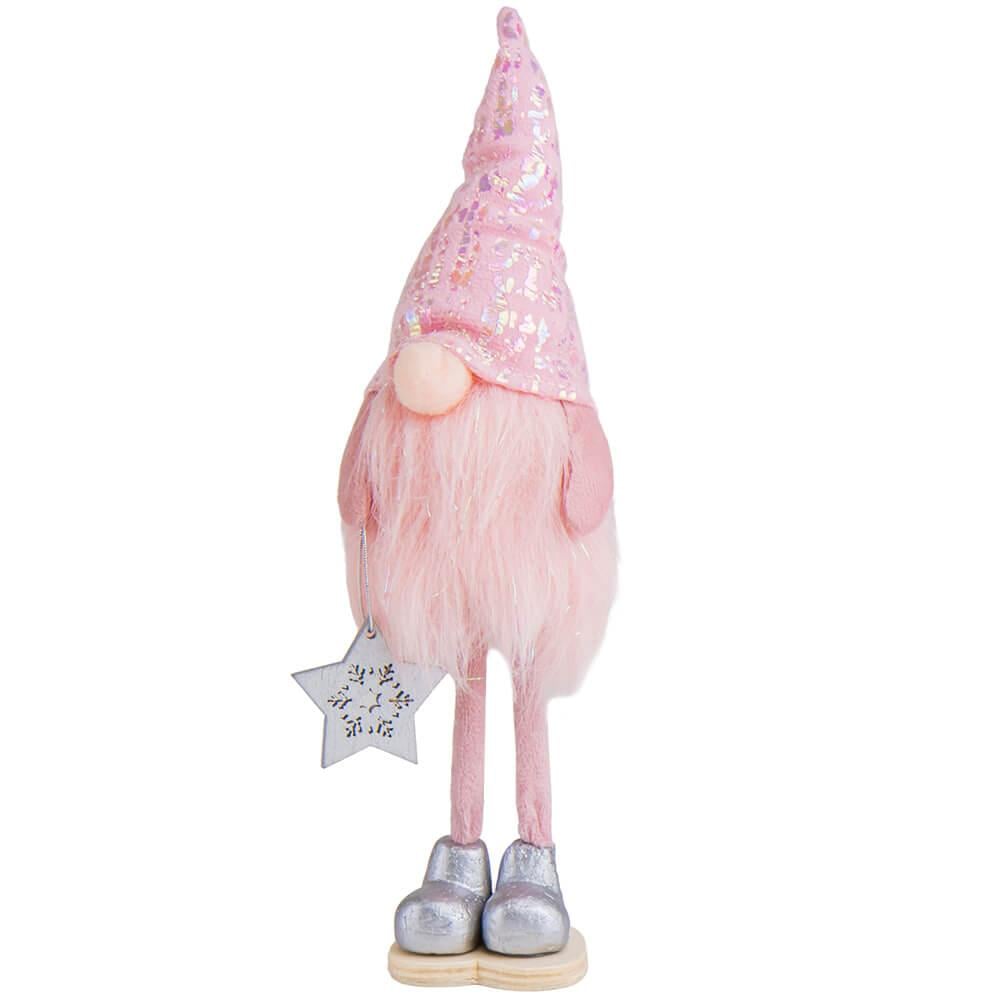 Фигурка новогодняя Стильный гном Розовый (6014-029)
