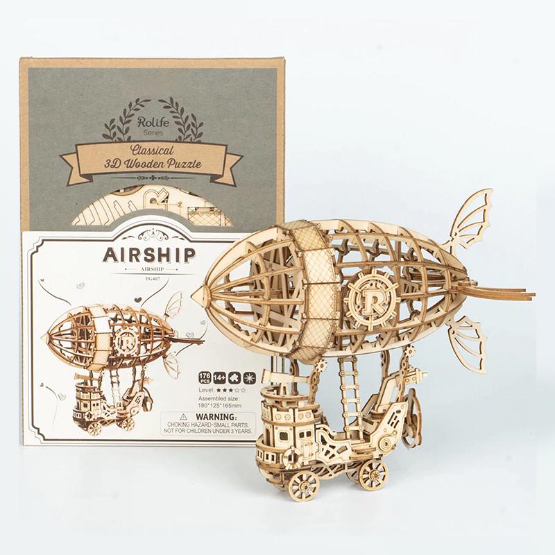 Дерев'яний 3D конструктор Robotime TG407 Дирижабль - фото 7 Дерев'яний 3D конструктор Robotime TG407 Дирижабль - фото 7