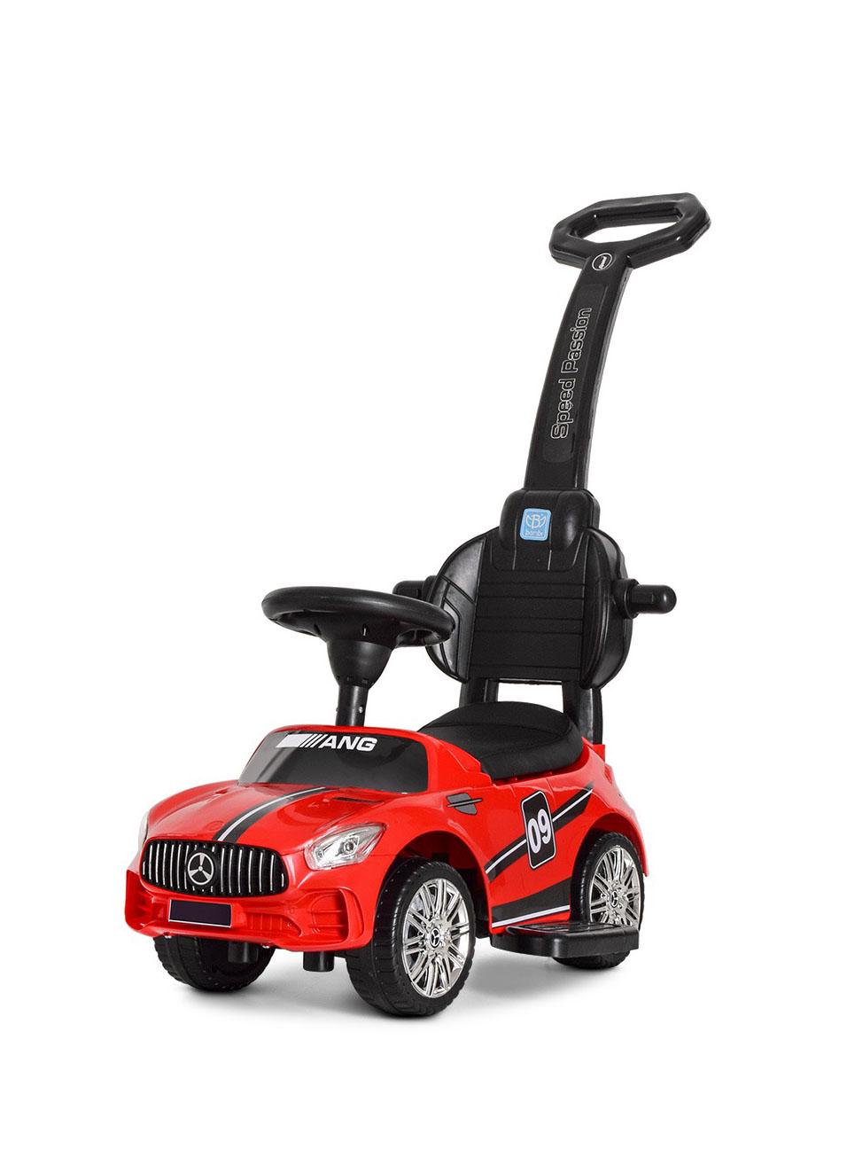 Каталка HOME 2в1 с отцовской ручкой M Красный (4074L-3)