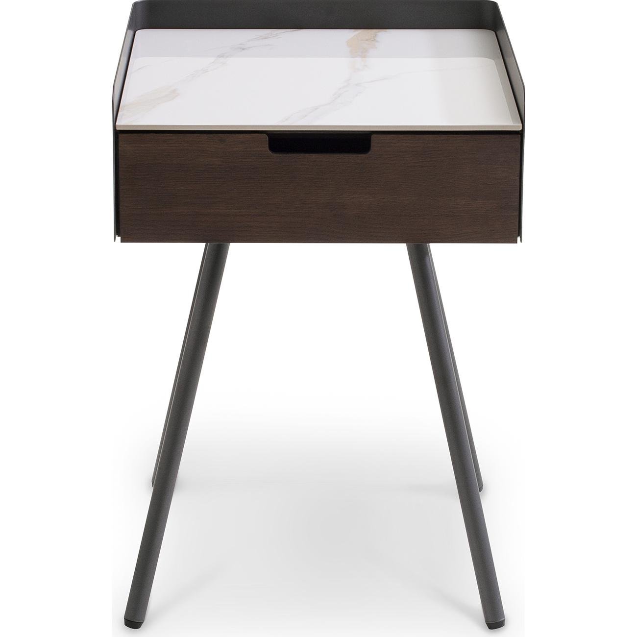 Тумбочка прикроватная Matteo 1 ящик Lilac ice top walnut canaletto (16045) Тумбочка прикроватная Matteo 1 ящик Lilac ice top walnut canaletto (16045)