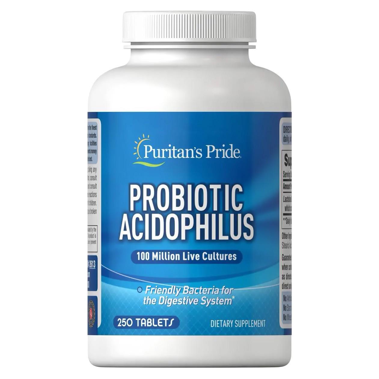 Пробіотики Puritan's Pride Acidophilus 250 таблеток (#002613)