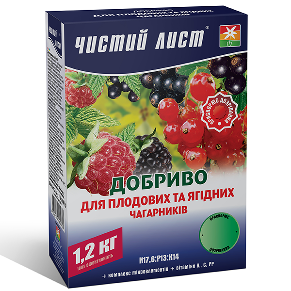Удобрение для плодово-ягодных кустарников Чистый лист 1,2 кг (d84bf0e0)