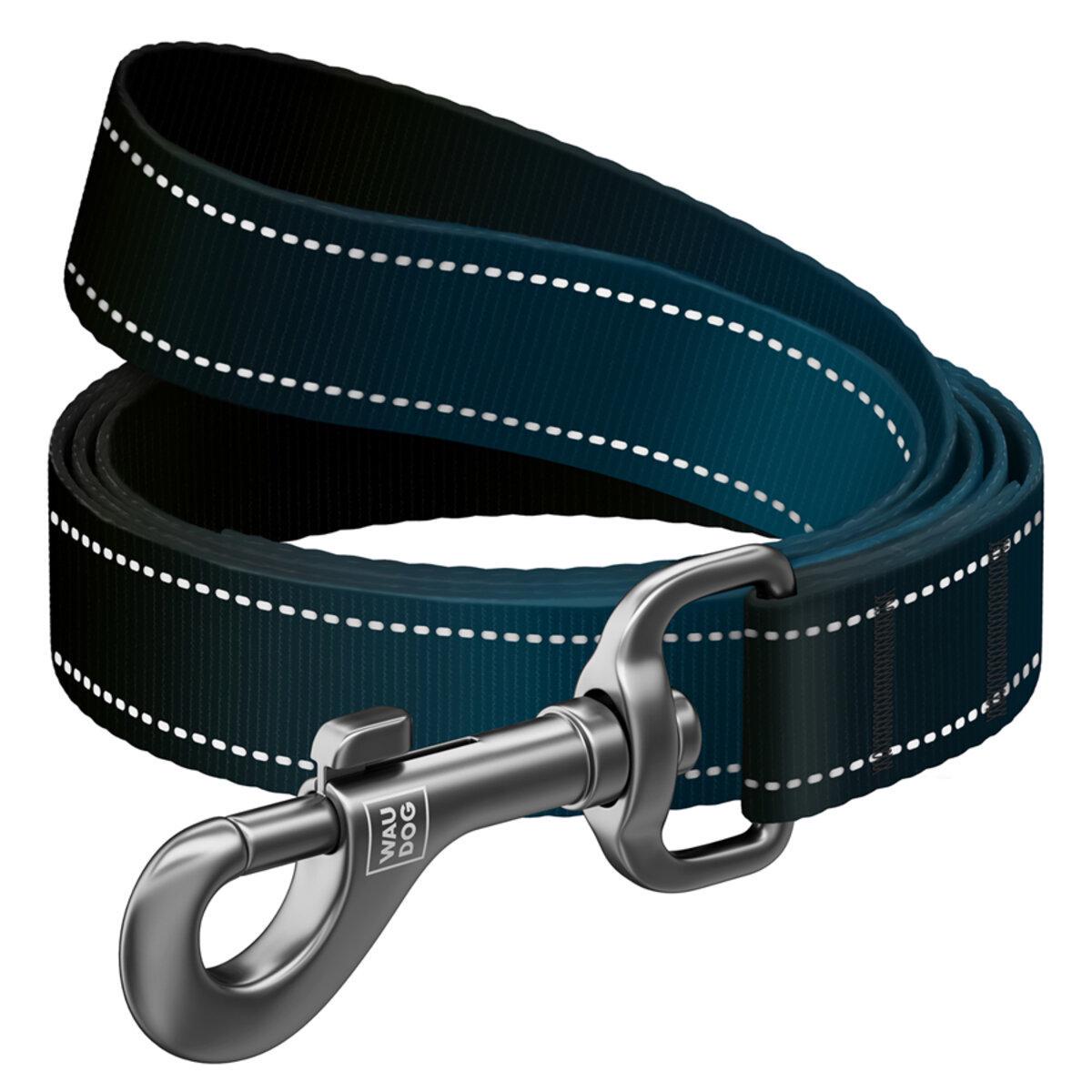 Поводок для собак Waudog Nylon Mono световозвращающий S 15 мм х 122 см Черный (52171 Col)