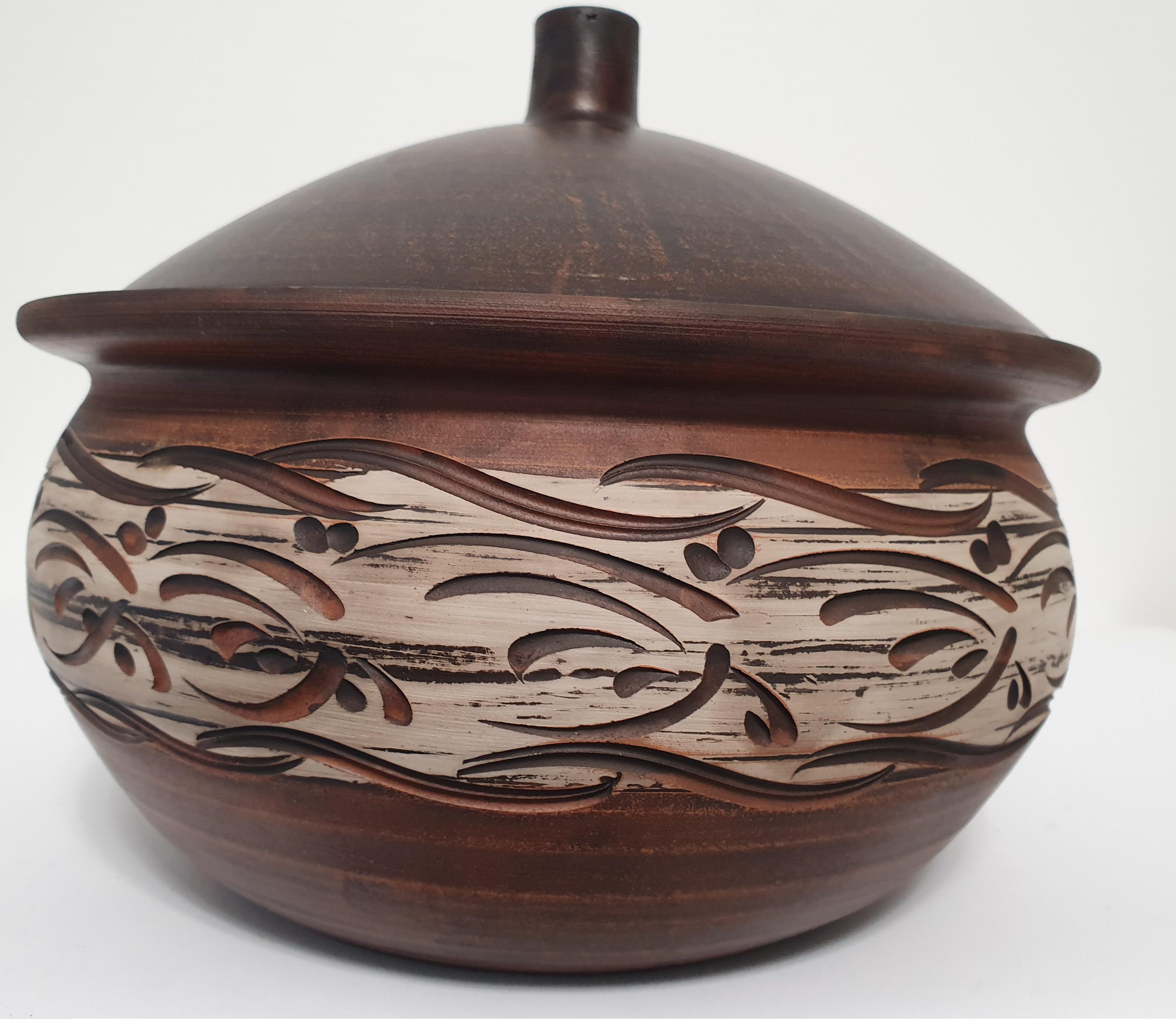 ᐉ Жаровня з кришкою для духовки HandMade з червоної глини (3174 ...