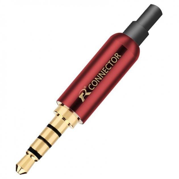 Штекер под пайку R Connector FreeEnd-3,5 мм TRRS Red/Gold (A48433)