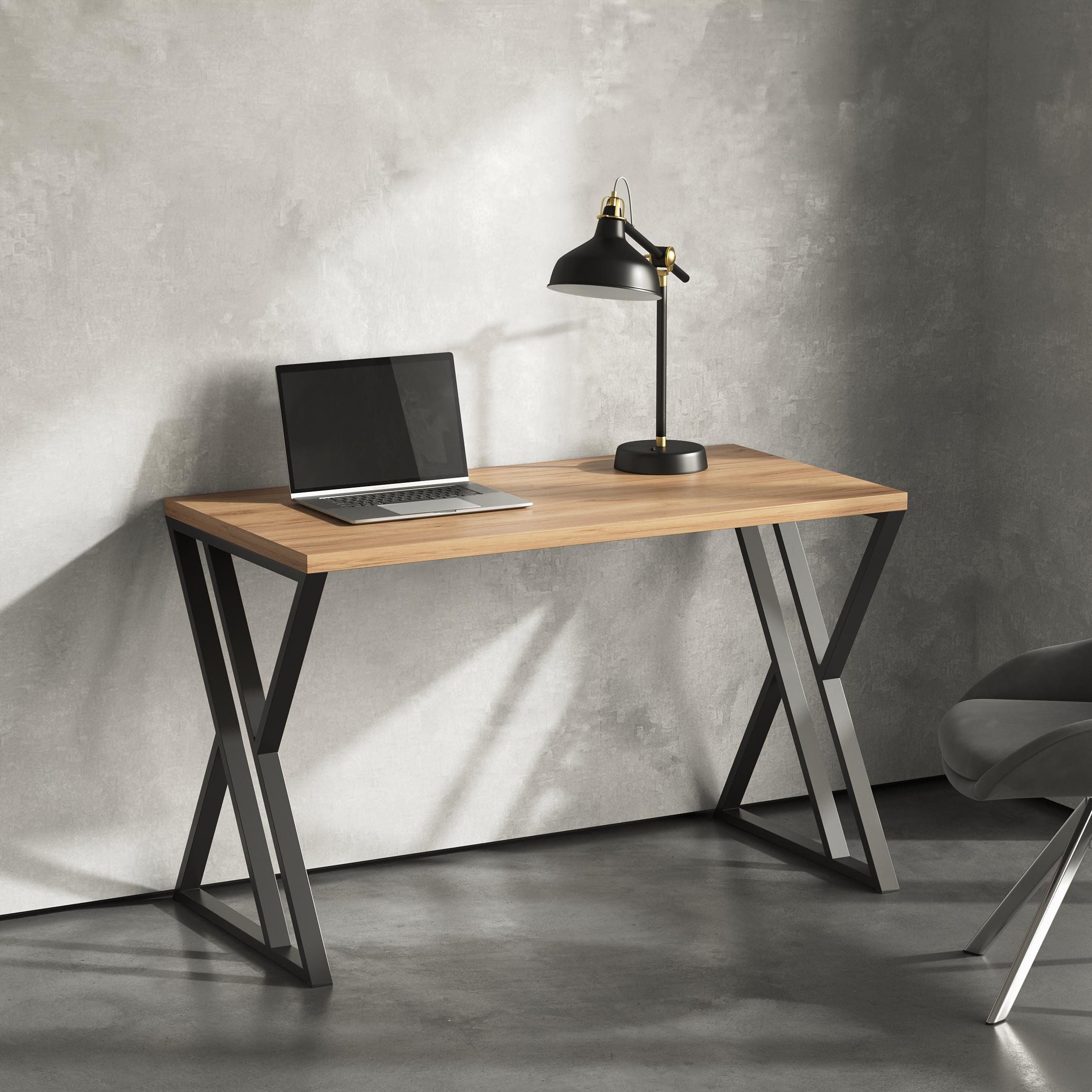 Стол письменный лофт Серия 8 1200х600х32 мм Дуб Крафт Золотой (24084344)