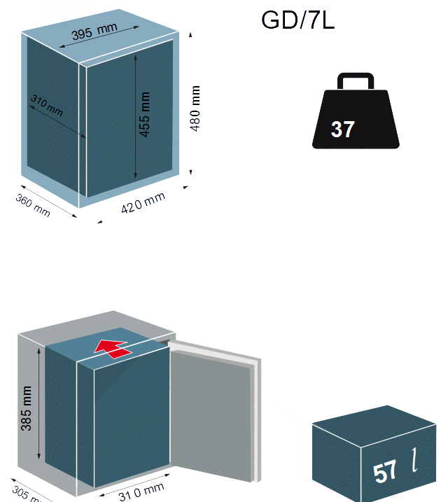 Сейф встраиваемый Technomax GD/7L - фото 5