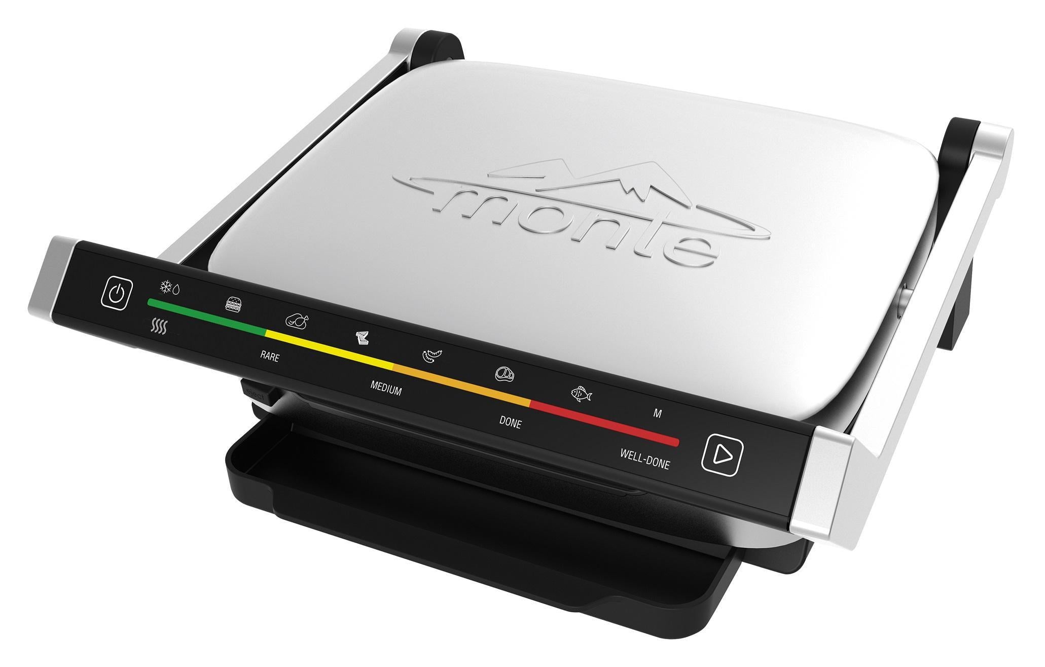 Гриль электрический прижимной Monte MT-3307 с антипригарным покрытием 2000W 4 уровня прокаливания (201НФ8970)