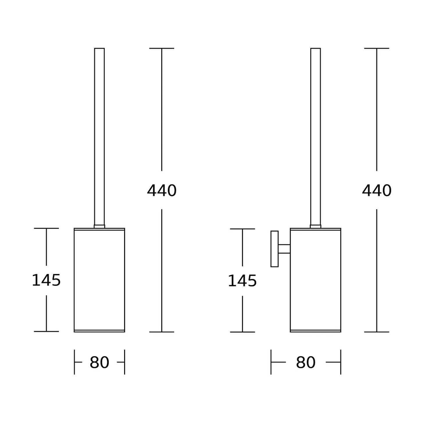 Йоршик для унитаза VBI Quadro настенный Никель (VBI-040122NI) - фото 2