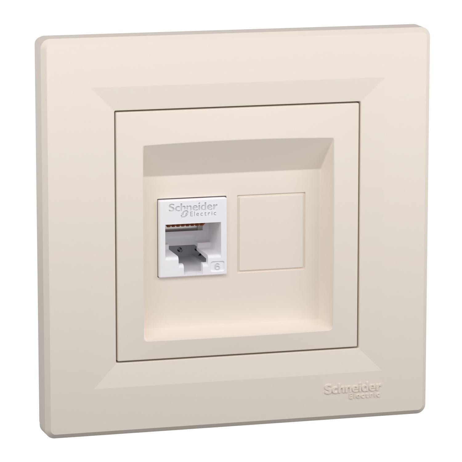 Розетка комп'ютерна Schneider Electric Asfora 6e UTP Кремовий (EPH4700123) Розетка комп'ютерна Schneider Electric Asfora 6e UTP Кремовий (EPH4700123)