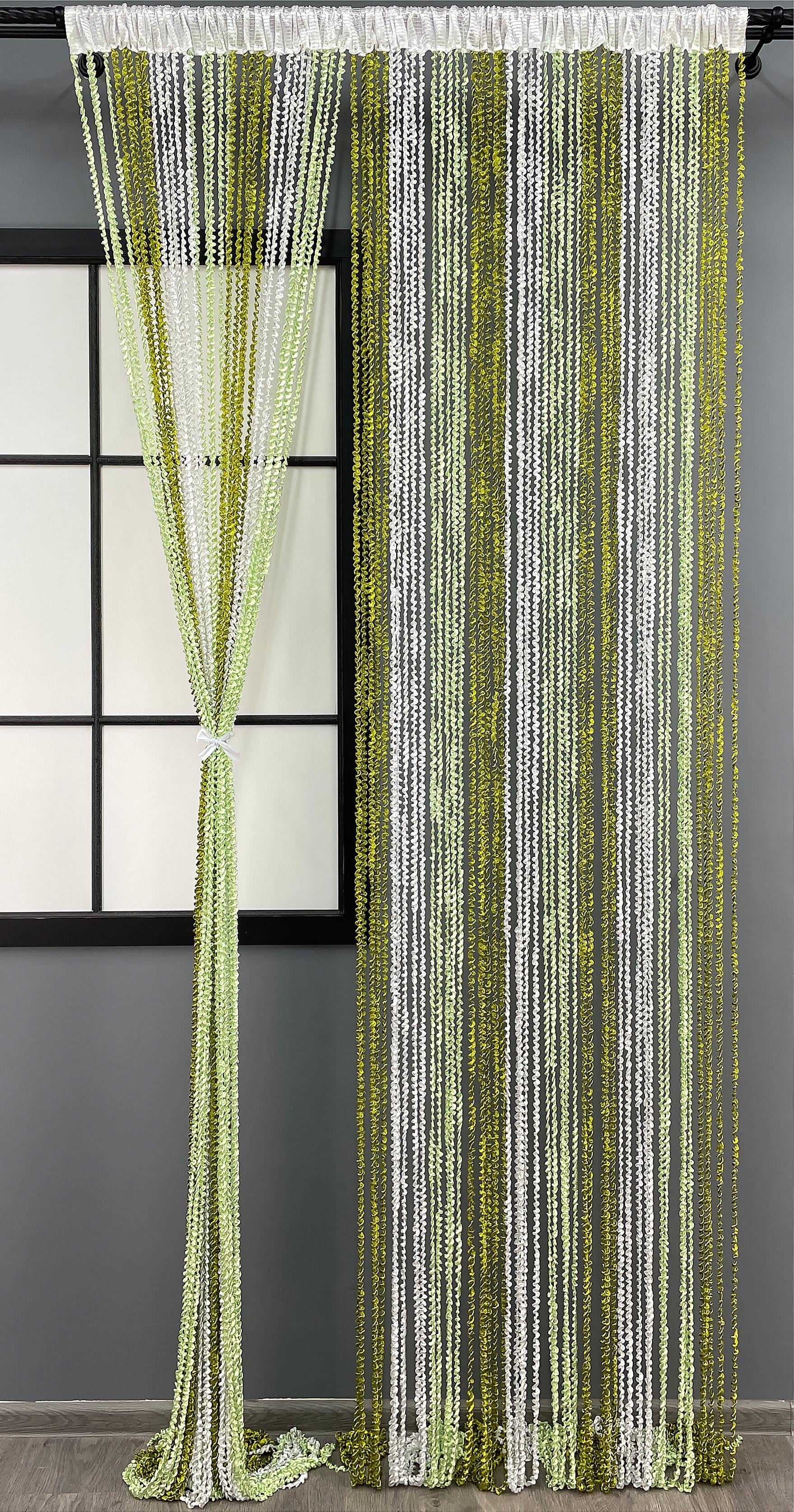 Шторы-нити спираль с люрексом 300х300 см Разноцвеный (61-069)