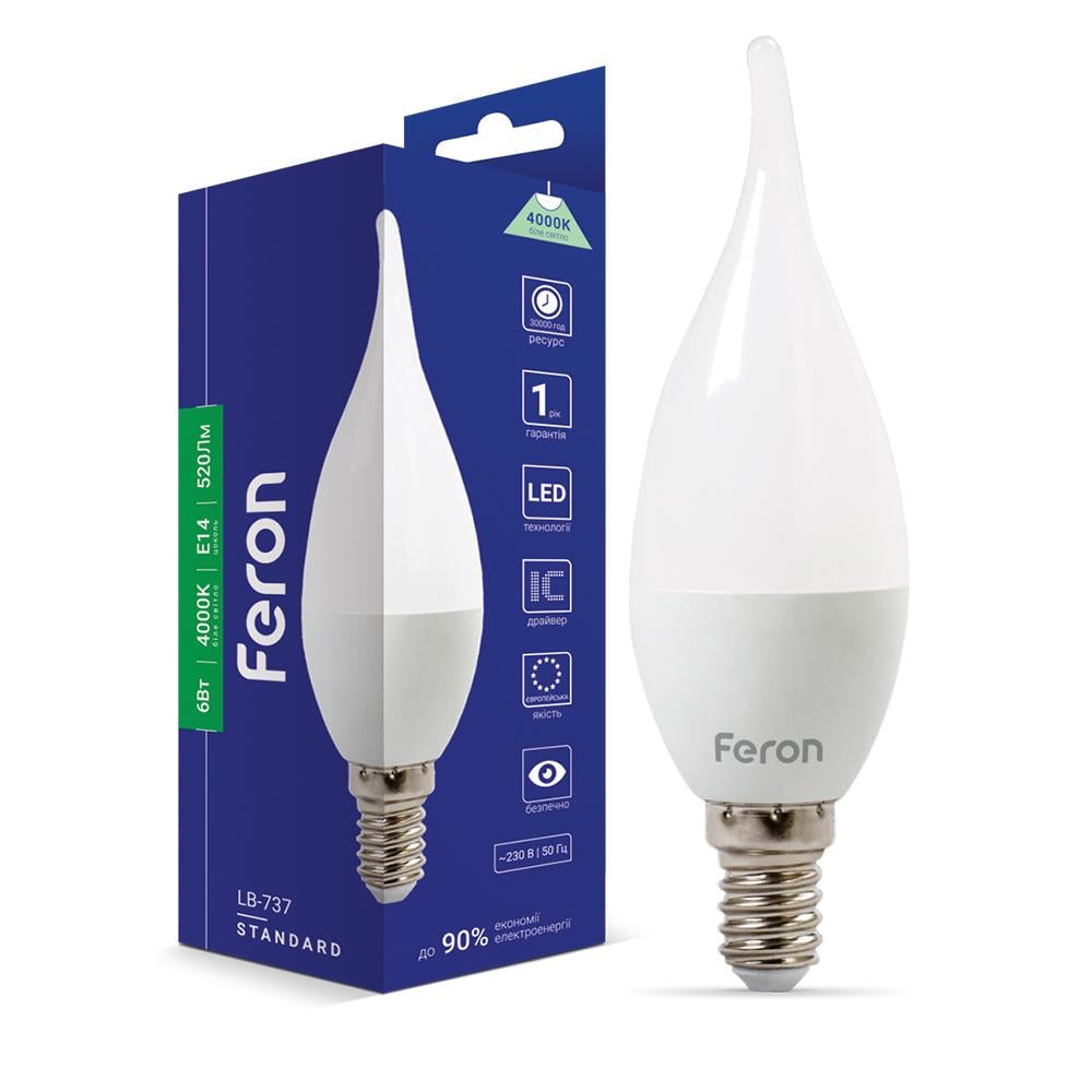 Лампа светодиодная Feron LB-737 6 Вт E14 4000K (14801)