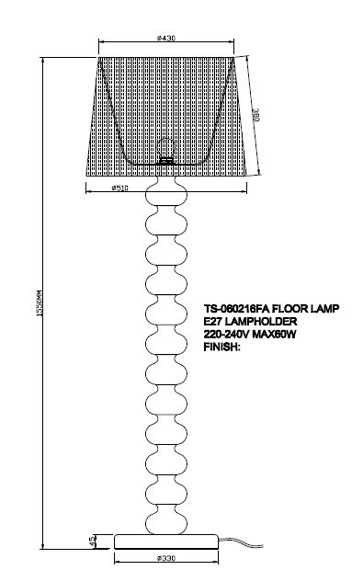 Торшер Zuma Line Deco (TS-060216F-CHWH) - фото 3 Торшер Zuma Line Deco (TS-060216F-CHWH) - фото 3
