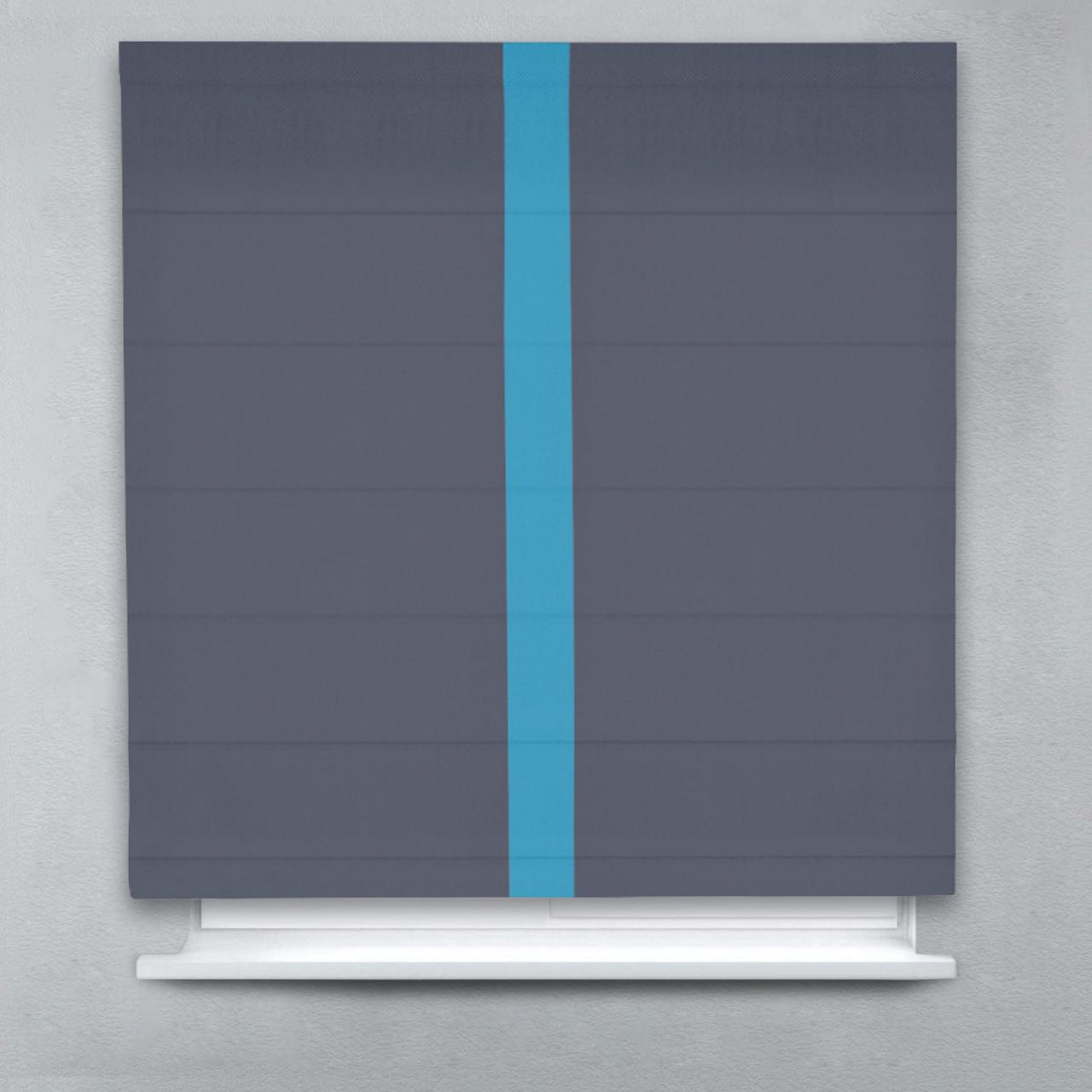 Римская штора Блэкаут Перфект с кантом по центру 180х170 см Графитовый/Морской