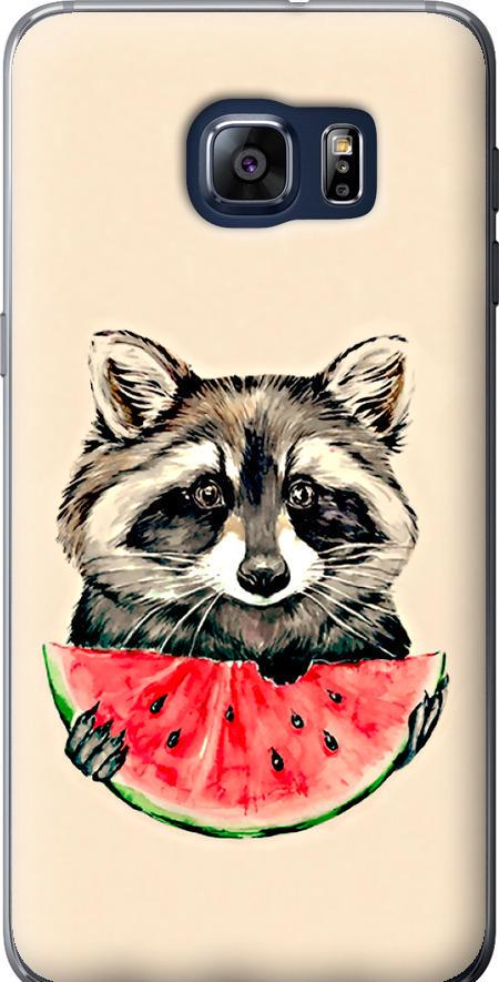 Чехол на Samsung Galaxy S6 Edge Plus G928 Енотик с арбузом (4605u-189-42517)