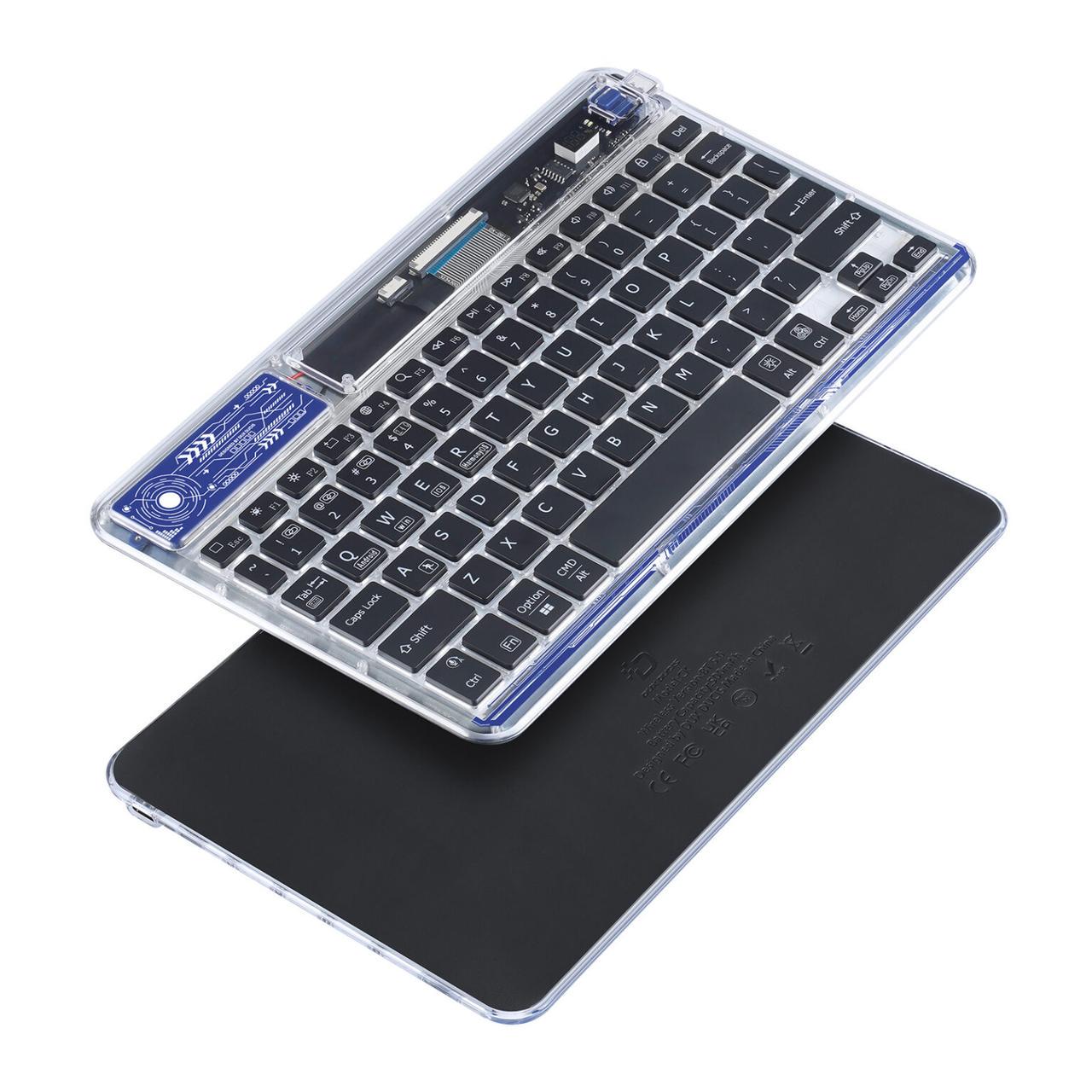 Клавиатура беспроводная универсальная Dux Ducis CK Series Keyboard Bluetooth 5.0 Transparent с подсветкой (6934913023198) - фото 2