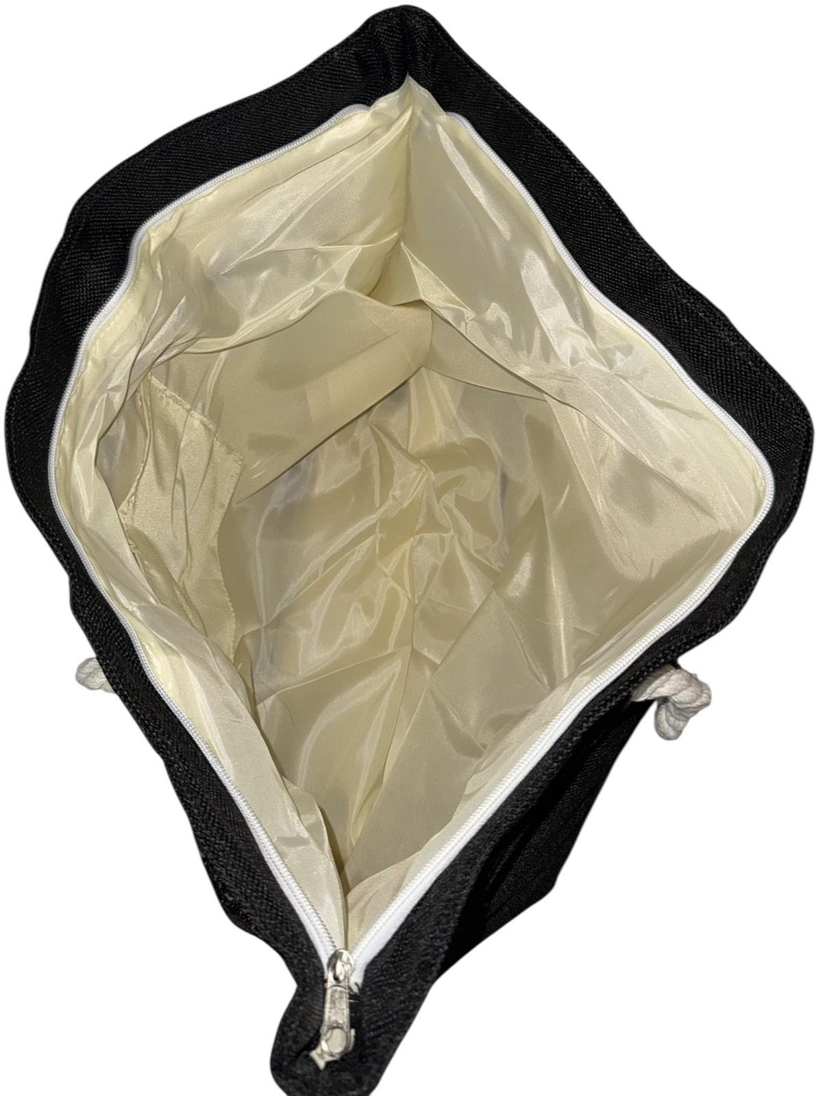 Сумка пляжна жіноча з тканини на блискавці Чорний (2061) - фото 5 Сумка пляжна жіноча з тканини на блискавці Чорний (2061) - фото 5