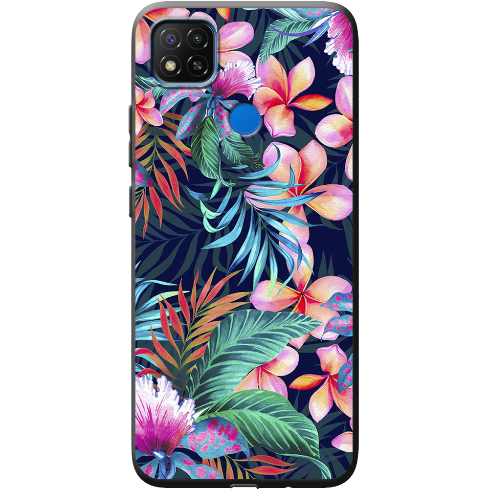 Чехол Boxface Xiaomi Redmi 9C flowers in the tropics Черный силикон (40879-up1971-41176)
