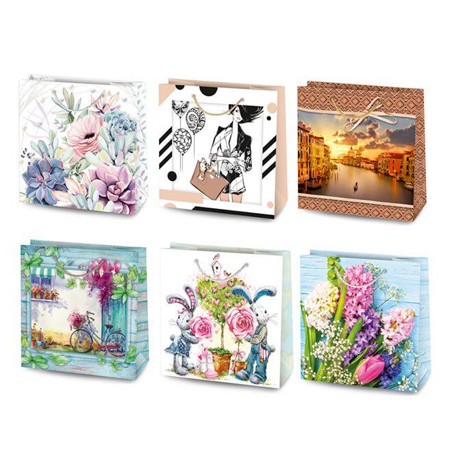 Пакет подарочный Flora микс 16х7,5х16 см 10 шт. (8432) Пакет подарочный Flora микс 16х7,5х16 см 10 шт. (8432)