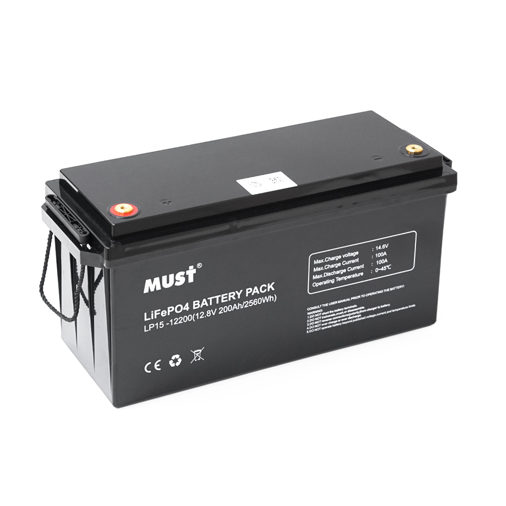 Акумуляторна батарея lifepo4 Must lp1512200 128v 200ah 256kwh bms 100a 6000 циклів 502x185x243 мм (YUT_V10629)