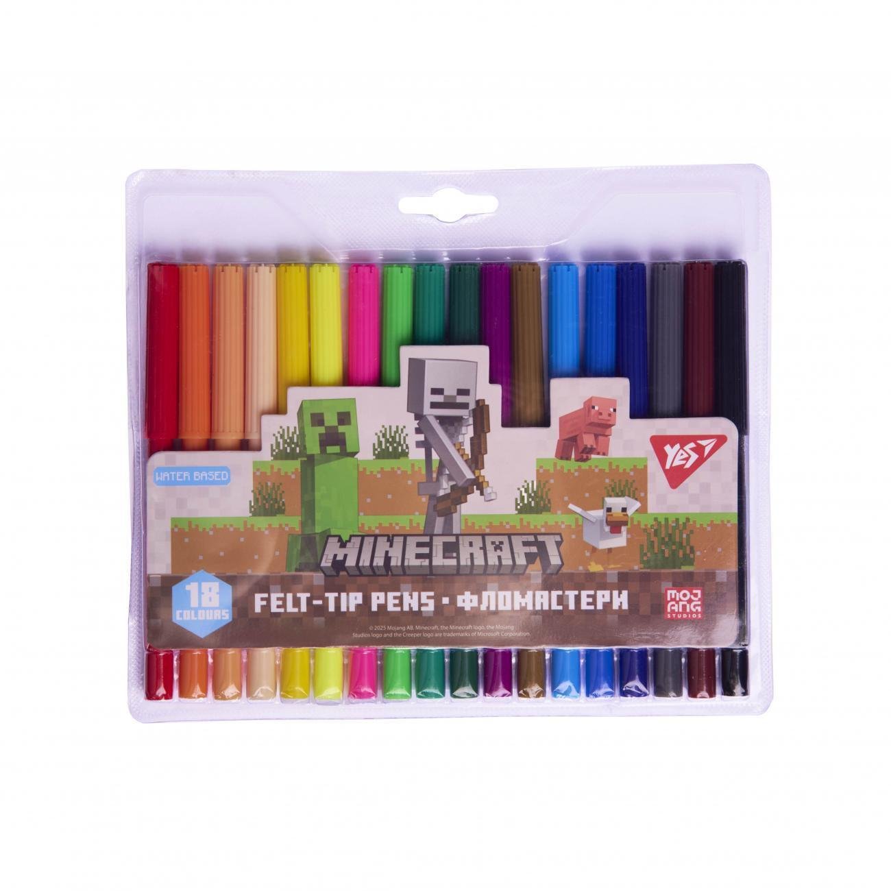 Фломастери Yes Minecraft 18 кольорів (MTT-198849)