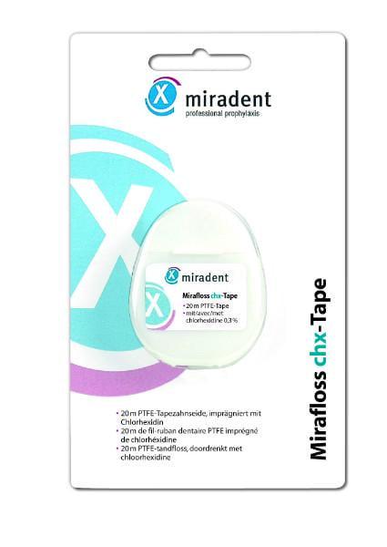Зубная лента флосс Miradent Mirafloss® Tape CHX невощеная 20 м (357)