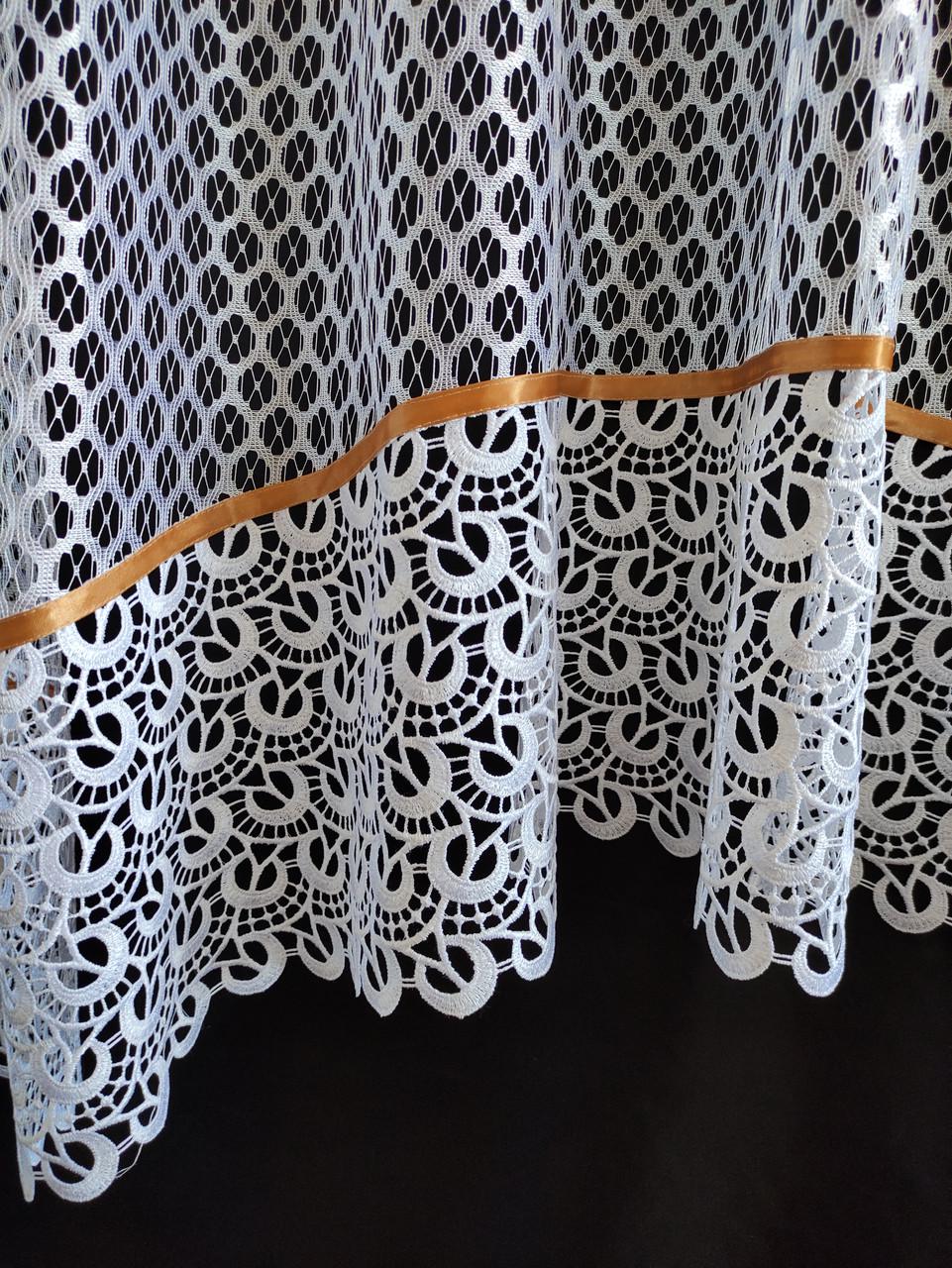 Занавеска Дубль с двойным ламбрекеном 280х180 см Белый с бежевым (длб-01) - фото 2 Занавеска Дубль с двойным ламбрекеном 280х180 см Белый с бежевым (длб-01) - фото 2