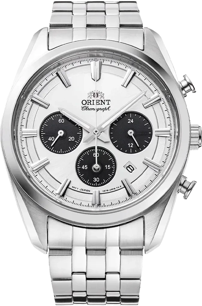 Наручные часы мужские Orient Stretto Chronograph RA-TX0305S10B со стальным корпусом/сапфировым стеклом WR 50 м Серебряный (3124584476)
