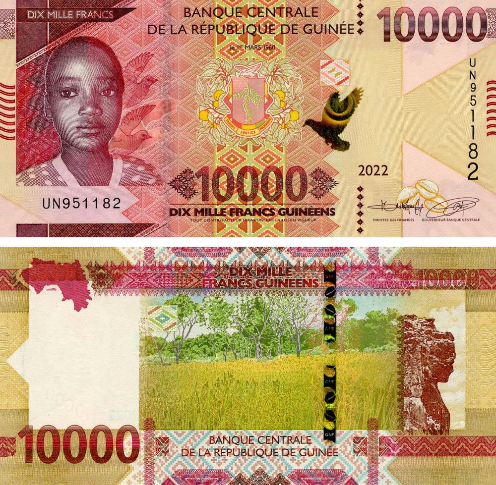 Коллекционная банкнота Гвинея 10000 франков 2022 UNC (PW49A)
