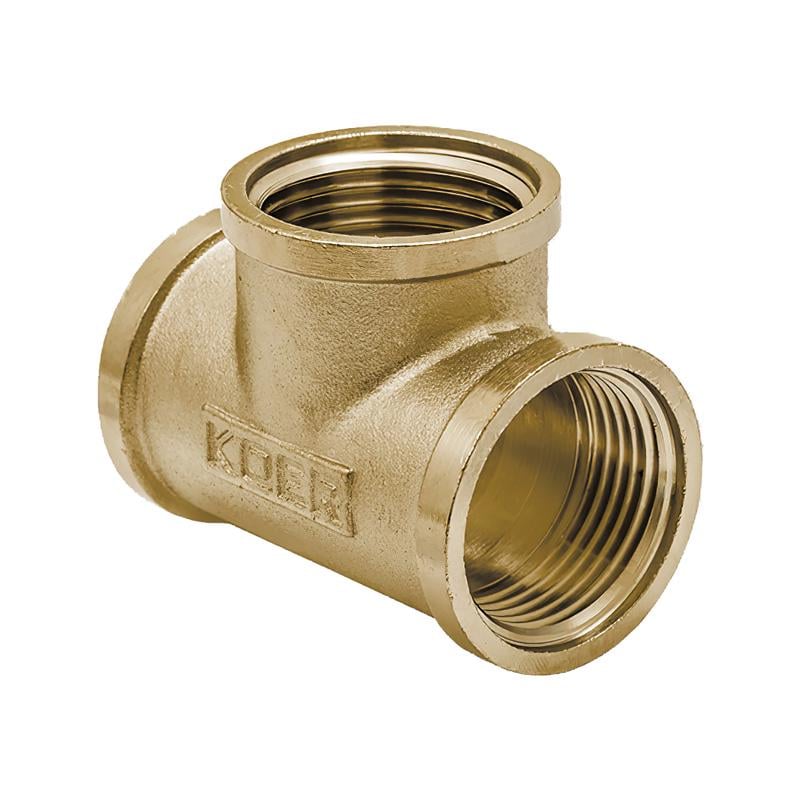 Тройник KOER KR3038 латунь внутренняя-внутренняя-внутренняя 1" (116059)