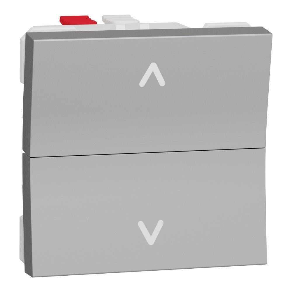 Вимикач двоклавішний для жалюзі Schneider Electric Unica New кнопковий двомодульний 6А Алюміній (NU320730) Вимикач двоклавішний для жалюзі Schneider Electric Unica New кнопковий двомодульний 6А Алюміній (NU320730)