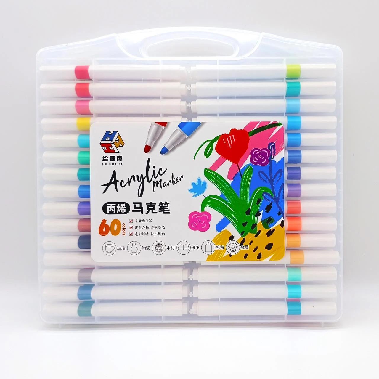 Набор акриловых маркеров Fast Acril FA-7879 в кейсе 60 шт. (784780704)