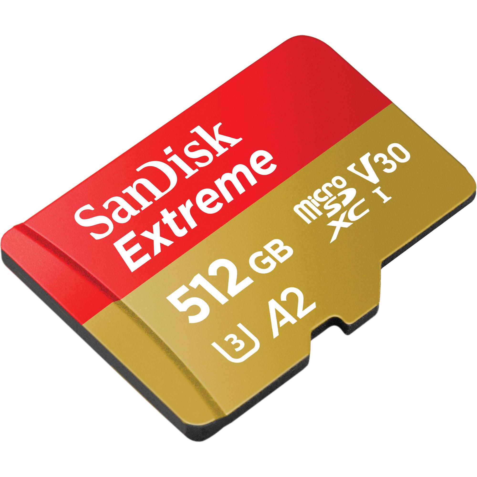 Карта памяти SanDisk microSDXC Extreme 512GB UHS-I U3 V30 A2 (SDSQXAV-512G-GN6MN) - фото 2 Карта памяти SanDisk microSDXC Extreme 512GB UHS-I U3 V30 A2 (SDSQXAV-512G-GN6MN) - фото 2