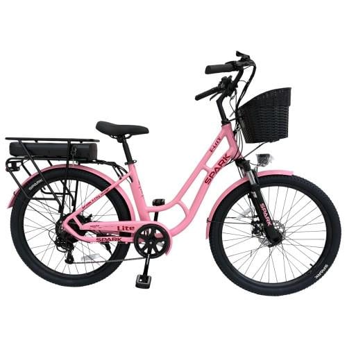 Велосипед с электромотором Spark E-CITY LITE 17" 48V 500W 12,8 Ah Малиновый (000218741)