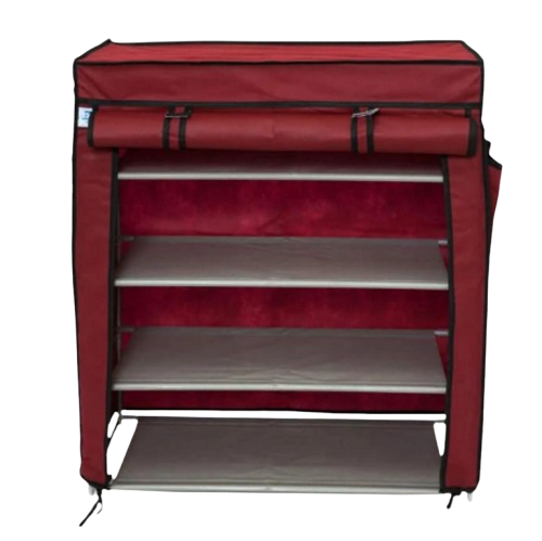 Шафа тканинна для взуття Shoe Rack And Wardrobe на металевій рамі 4 полиці 60х 30 х75 см Бордовий (147-46-23041) Шафа тканинна для взуття Shoe Rack And Wardrobe на металевій рамі 4 полиці 60х 30 х75 см Бордовий (147-46-23041)