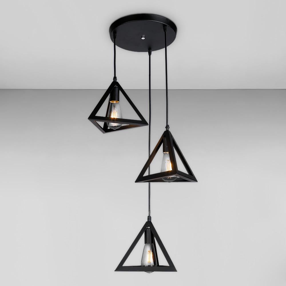 ᐉ Люстра подвесная лофт Light House LS-18589-3 BK Черный