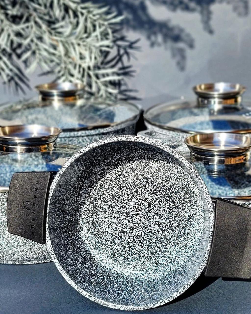 Набір каструль для індукційних плит з гранітним покриттям Edenberg EB-8144 12 пр. - фото 8 Набір каструль для індукційних плит з гранітним покриттям Edenberg EB-8144 12 пр. - фото 8