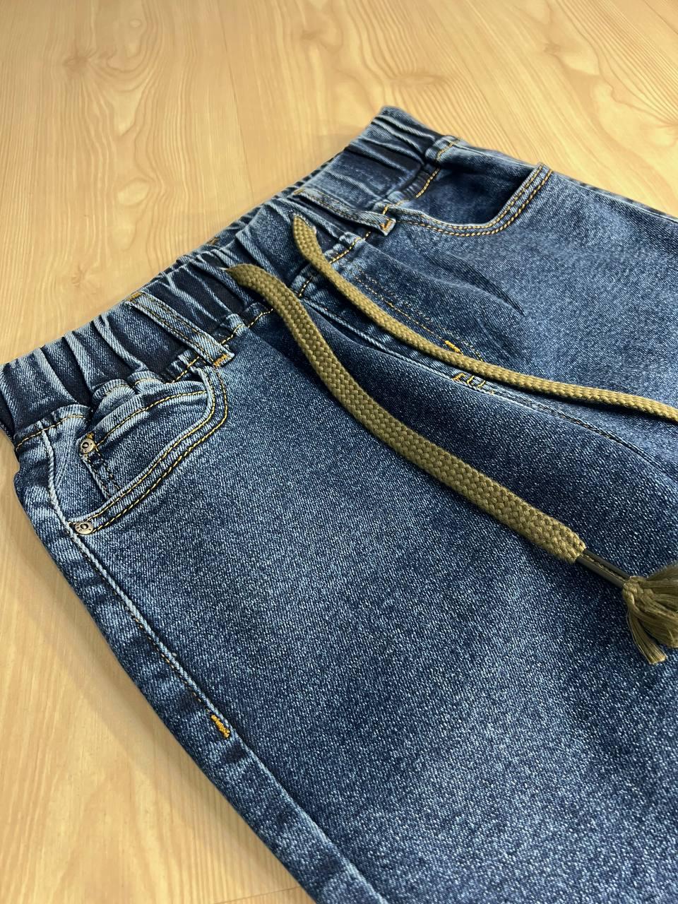 Джинсы женские Vanver 8023 MOM STRAIGHT jeans comfort ровные стрейчевые талия на резинке шнурок р. 36 Синий (3854) - фото 5