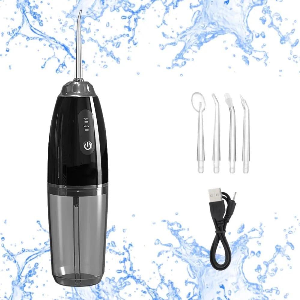 Іригатор Water Flosser для ротової порожнини з USB зарядкою і 4 насадками Чорний (MAG-627) - фото 2