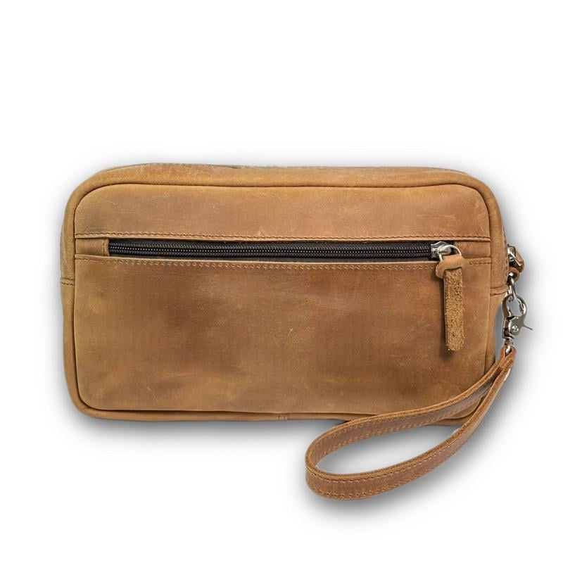 Мужская барсетка кожаная Gorillas Accessories Крейзи Светло-рыжий (FR11)