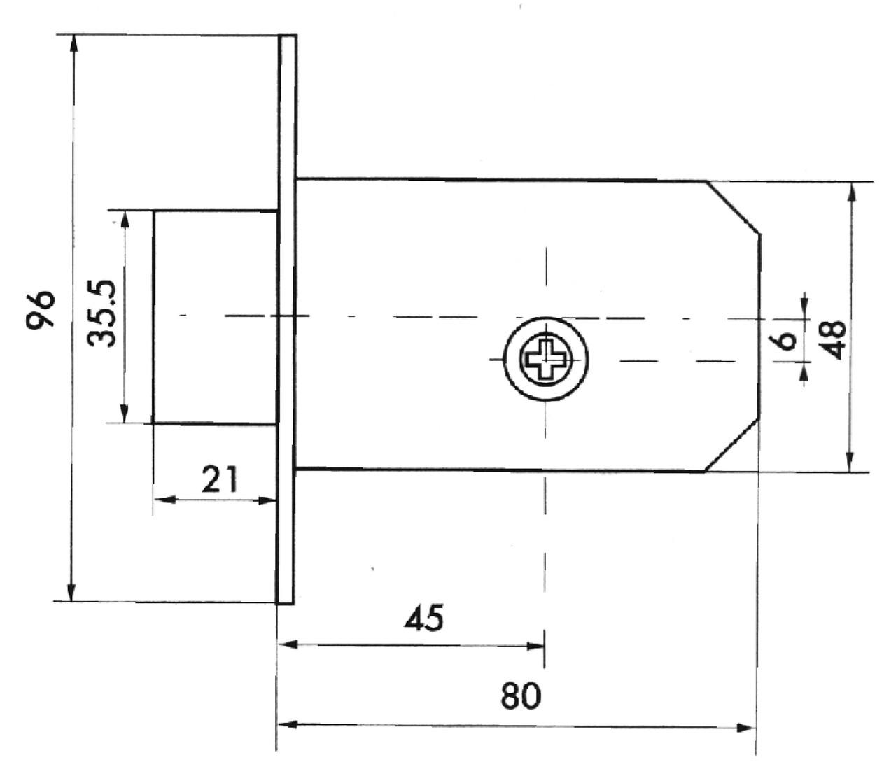 Корпус замка з хрестовим ключем USK 45-R Нікель - фото 4