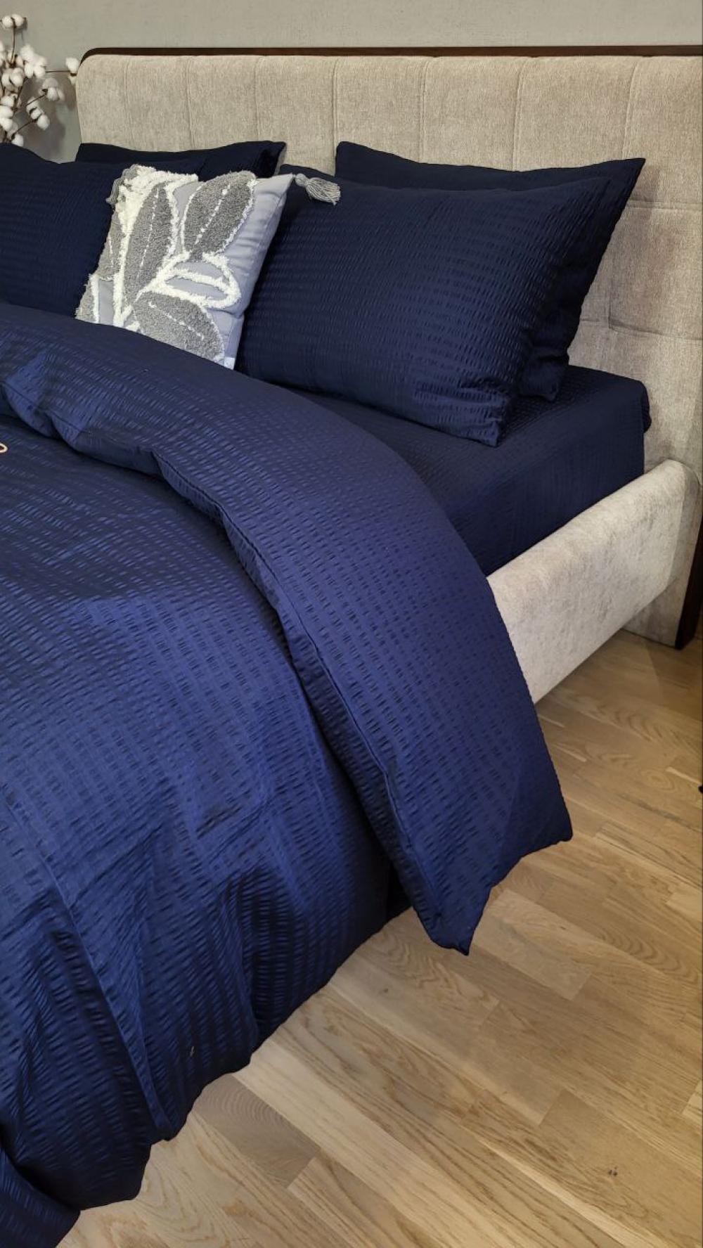 Комплект постільної білизни Кіс S3025 сатин Premium Gofre полуторний/наволочки 50х70/70х70 см (6432) - фото 4