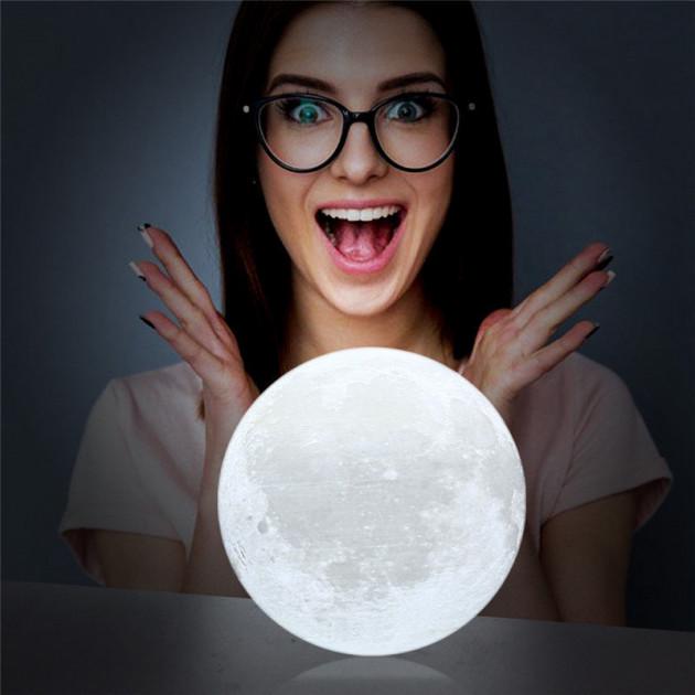 Светильник детский Moon Lamp 3D настольный с подсветкой луны - фото 2