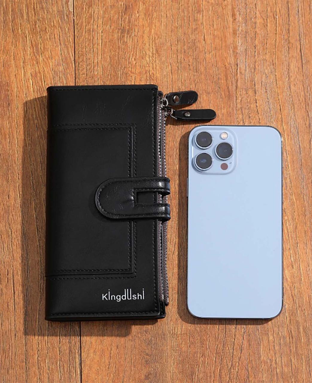 Гаманець жіночий Kingdushi з кишенею для телефону 19х10 см Чорний - фото 6 Гаманець жіночий Kingdushi з кишенею для телефону 19х10 см Чорний - фото 6